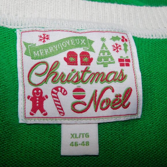 Green Elf Ugly Christmas Holiday Sweater Dress Up Mens XL Acrylic - Picture 4 of 9